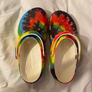 Tie dye crocs